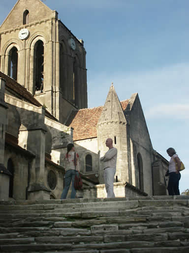 Sophie, Vincent and Diane outside the Church at Auvers-sur-Oise